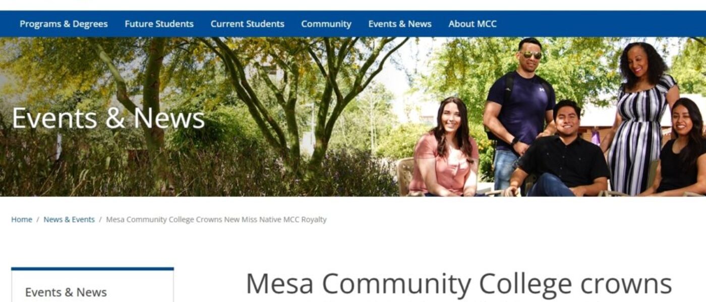 MCC Miss Native royalty Mesa Community College crowns new Miss Native MCC royalty