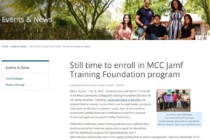 MCC Jamf Training story