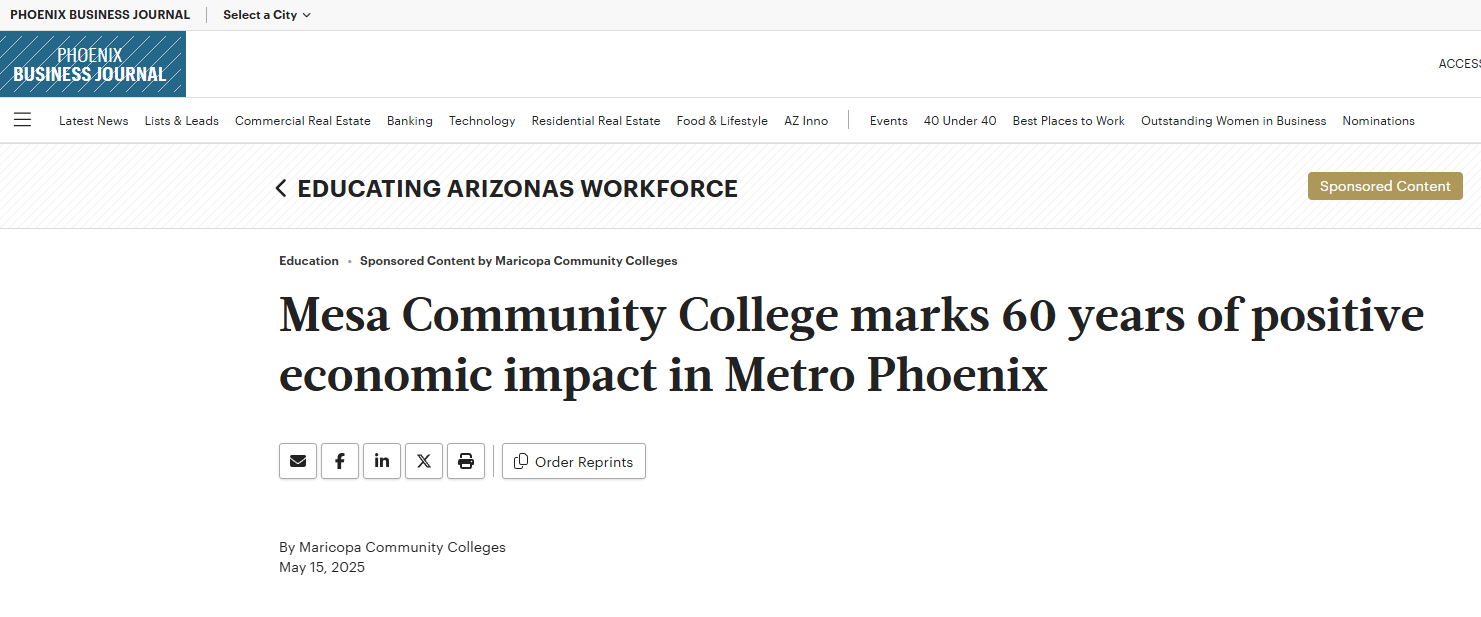 Phoenix Business Journal - MCC 60 years